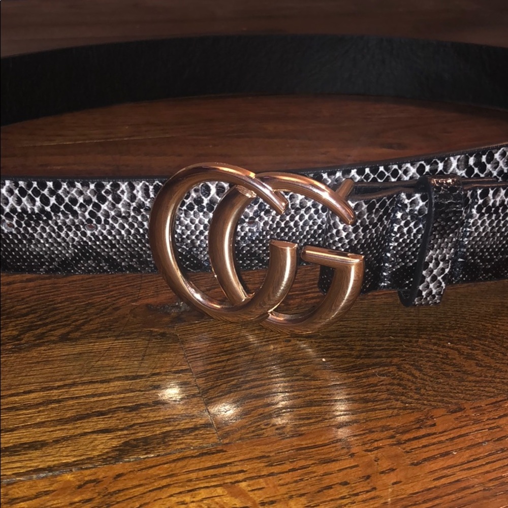 Black snake print CG belt